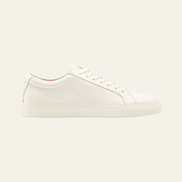 Casual Lav-top Hvide Sneakers med Tan For
